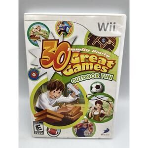 Family Party: 30 Great Games Outdoor Fun (Nintendo Wii, 2009) Complete In Box